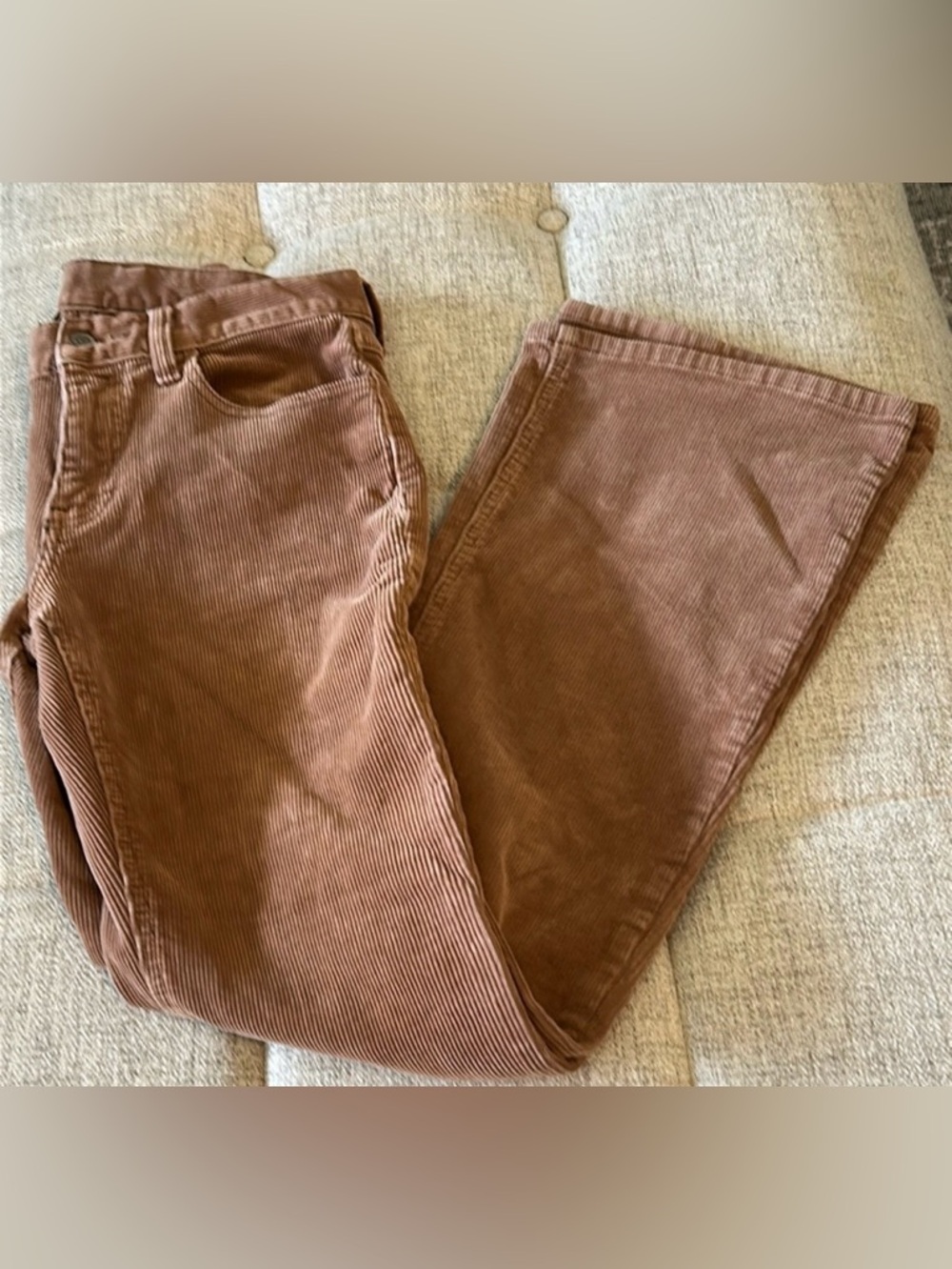 J GALT. LIGHT BROWN COTTON BOOT LEG CORDUROY, PANTS SIZE S